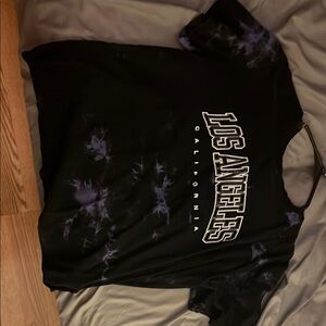 ROMWE Black and Purple Tie-Dye Tee